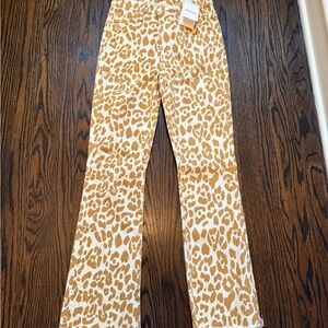 MOTHER Tan and Cream Animal Print Pants